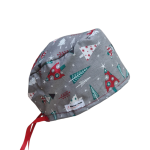Gorro Quirúrgico de Navidad Árboles Grises