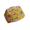 Gorro de quirófano reutilizable, sanitario para pelo largo, modelo femenino con goma y cintas ajustables, confeccionado a mano en algodón 100% con colores vivos.