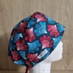 Gorro Quirófano Abanicos Azul y Granate