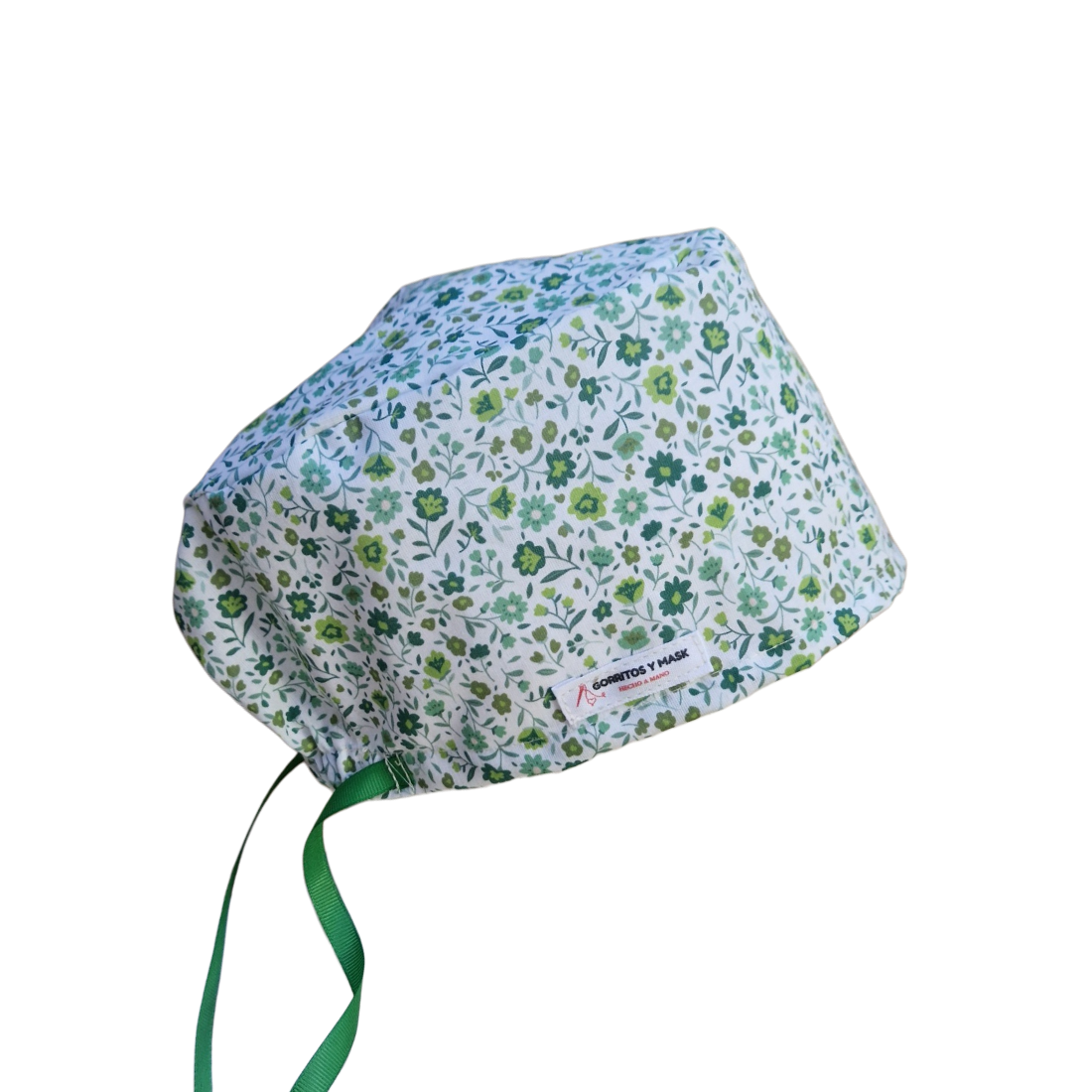 Gorro Quirúrgico Florecillas Verdes, Artesanal