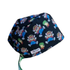 Gorro quirúrgico Arale de algodón 100% con estampado colorido, reutilizable, cómodo y transpirable para profesionales sanitarios.