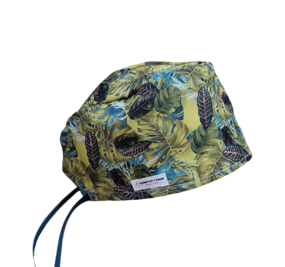 Gorro Quirúrgico Plumas Verdes