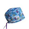 Gorro quirúrgico Monsters SA en poliéster fino, ligero y transpirable. Diseño original, cómodo y resistente para profesionales sanitarios.