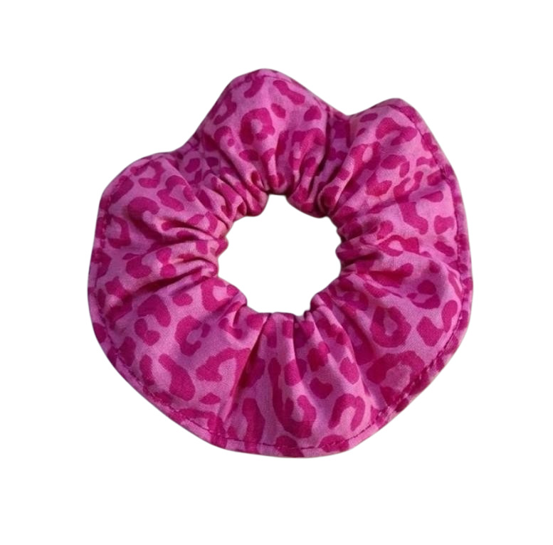 Scrunchie Animal Print Rosa Hecho a Mano