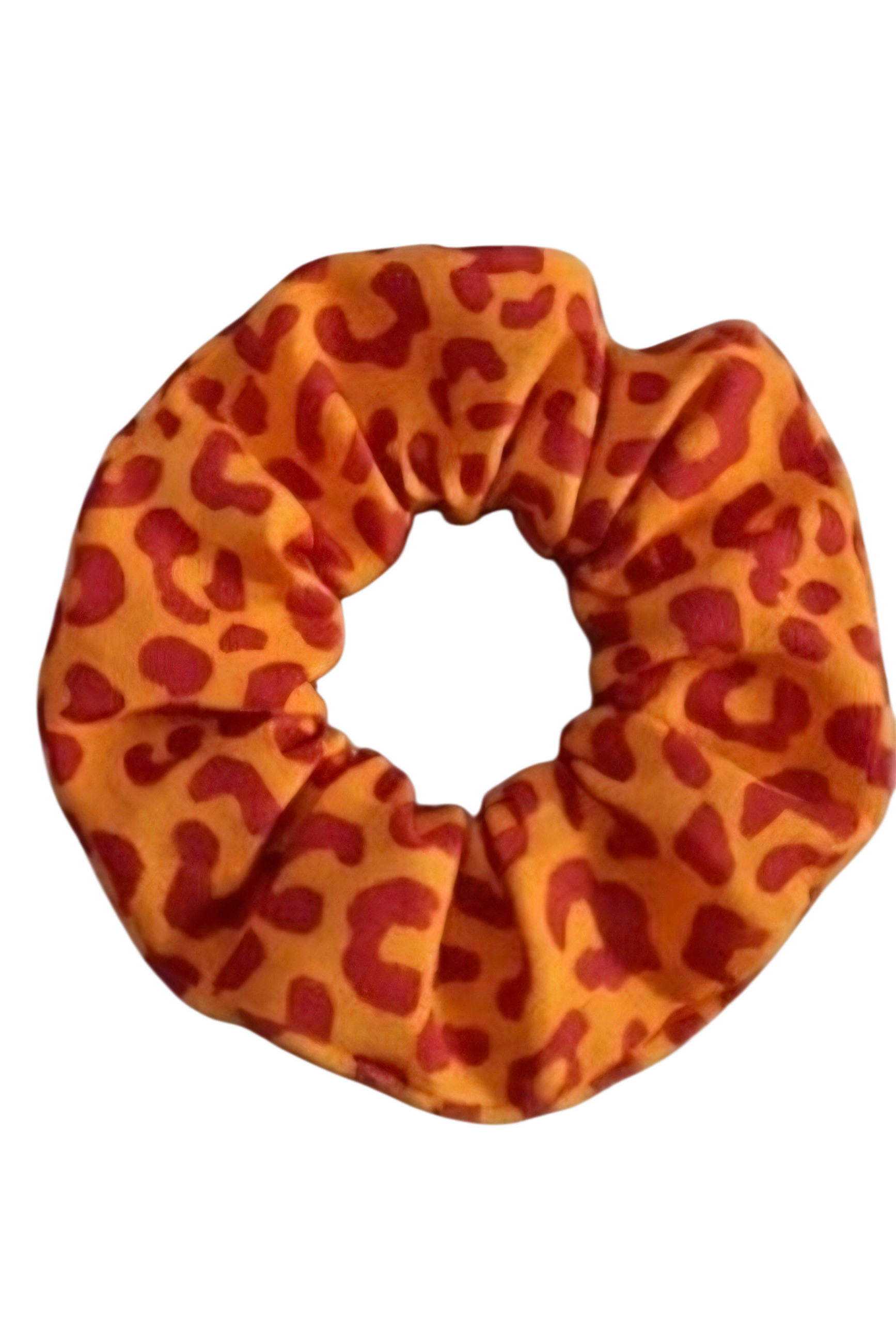 Scrunchie Animal Print Naranja Hecho a Mano