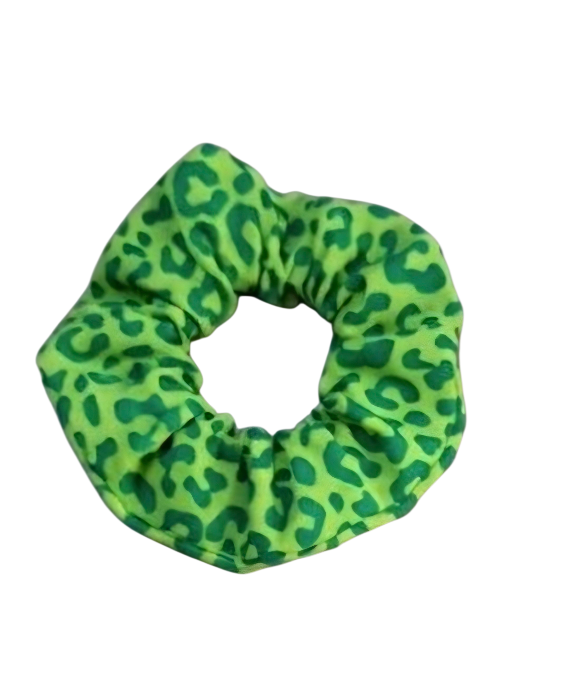 Scrunchie Animal Print verde Hecho a Mano