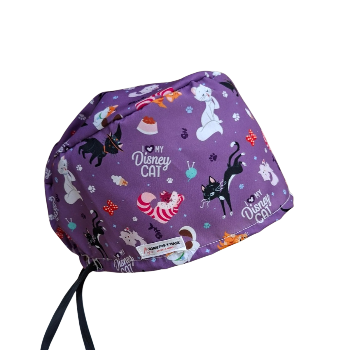 Gorro sanitario de gatos Disney en poliéster fino con estampado original